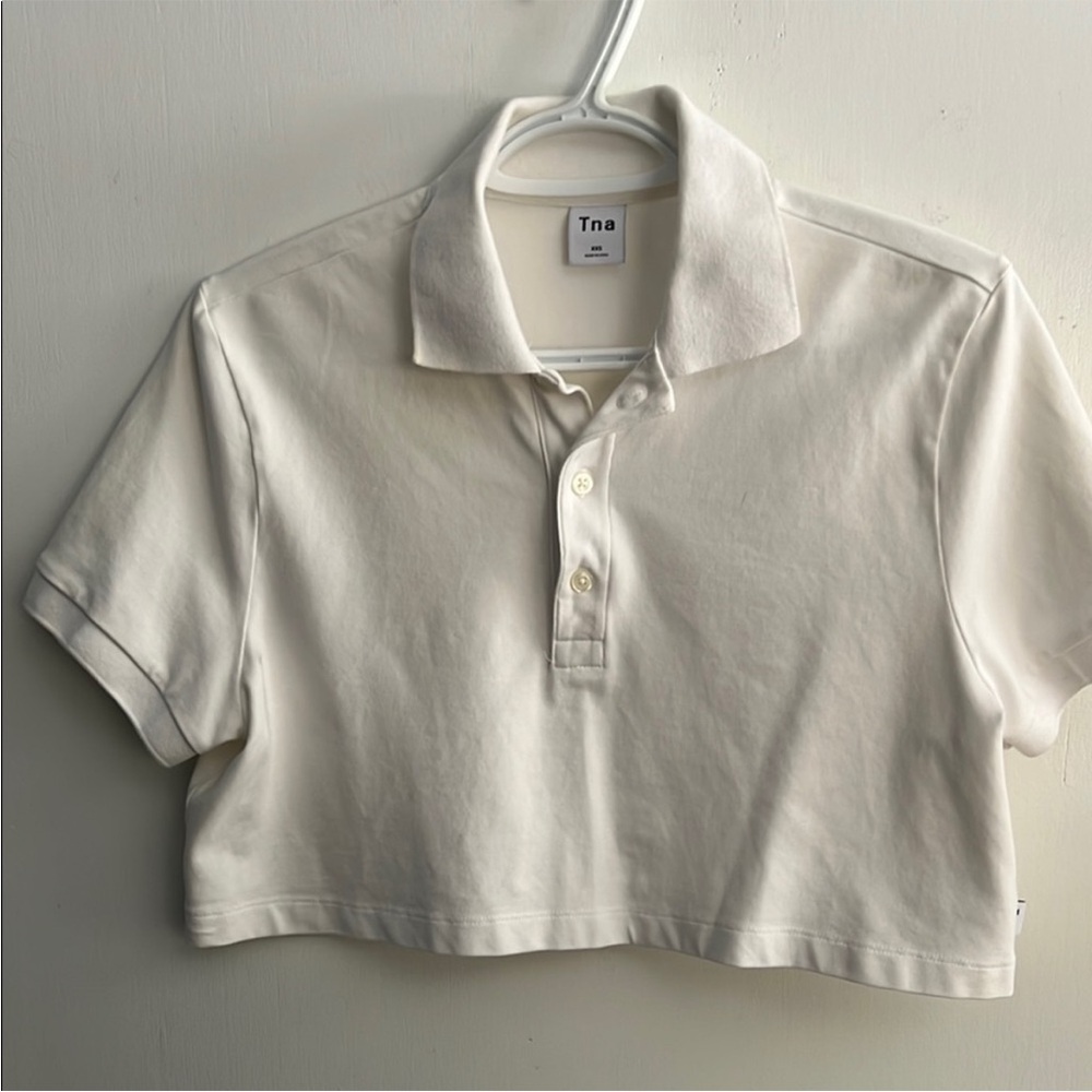 TNA | Women’s Size XXS Oversized White Polo Cropped Tee